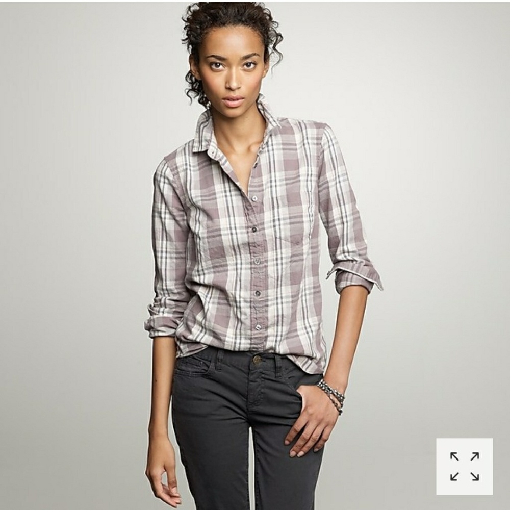 J. Crew boy shirt in tomboy plaid. - Picture 2 of 4